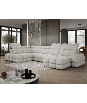 Narożnik wolnostojący TOLLO układ-U Lewy Elektryczna regulacja Tkanina SOLAR 03