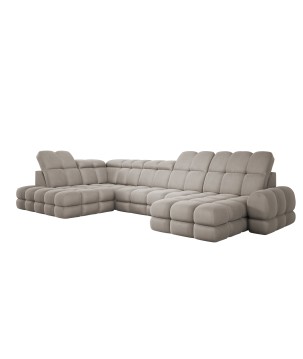 Narożnik wolnostojący TOLLO układ-U Lewy Elektryczna regulacja Tkanina SOLAR 16