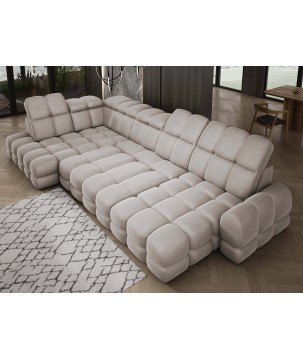 Narożnik wolnostojący TOLLO układ-U Lewy Elektryczna regulacja Tkanina SOLAR 16