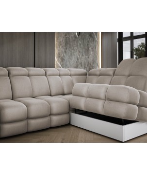 Narożnik wolnostojący TOLLO układ-U Lewy Elektryczna regulacja Tkanina SOLAR 16