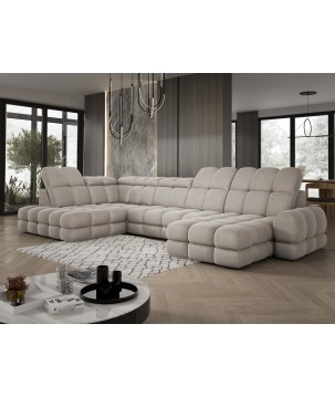 Narożnik wolnostojący TOLLO układ-U Lewy Elektryczna regulacja Tkanina SOLAR 16