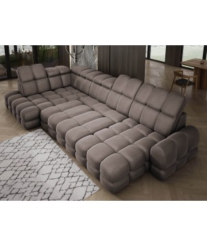 Narożnik wolnostojący TOLLO układ-U Lewy Elektryczna regulacja Tkanina SOLAR 28