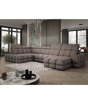 Narożnik wolnostojący TOLLO układ-U Lewy Elektryczna regulacja Tkanina SOLAR 28