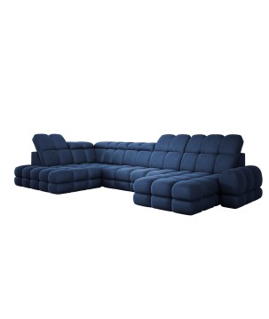 Narożnik wolnostojący TOLLO układ-U Lewy Elektryczna regulacja Tkanina SOLAR 79