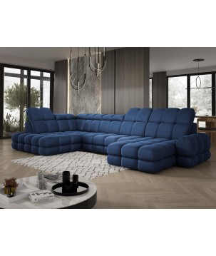 Narożnik wolnostojący TOLLO układ-U Lewy Elektryczna regulacja Tkanina SOLAR 79