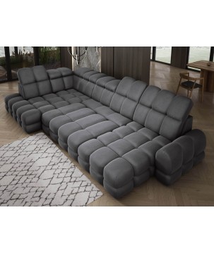 Narożnik wolnostojący TOLLO układ-U Lewy Elektryczna regulacja Tkanina SOLAR 96