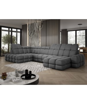 Narożnik wolnostojący TOLLO układ-U Lewy Elektryczna regulacja Tkanina SOLAR 96