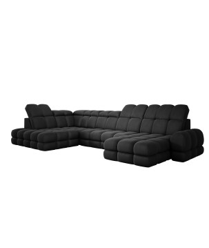 Narożnik wolnostojący TOLLO układ-U Lewy Elektryczna regulacja Tkanina SOLAR 99