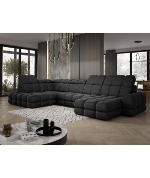 Narożnik wolnostojący TOLLO układ-U Lewy Elektryczna regulacja Tkanina SOLAR 99