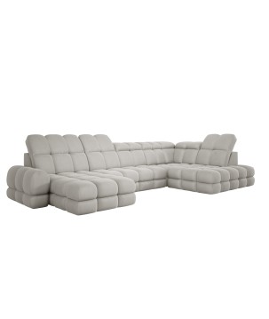 Narożnik wolnostojący TOLLO układ-U Prawy Elektryczna regulacja Tkanina SOLAR 03