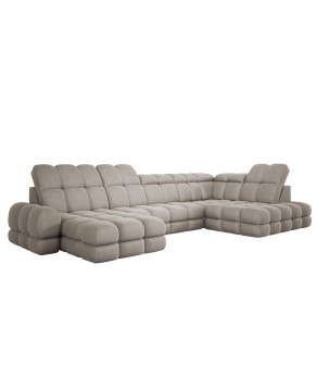 Narożnik wolnostojący TOLLO układ-U Prawy Elektryczna regulacja Tkanina SOLAR 16