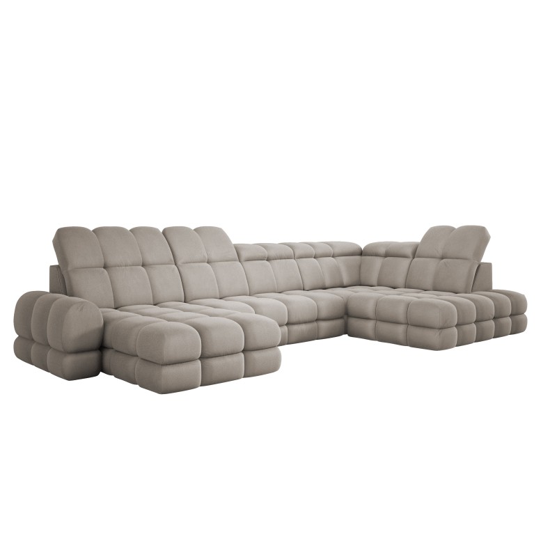 Narożnik wolnostojący TOLLO układ-U Prawy Elektryczna regulacja Tkanina SOLAR 16