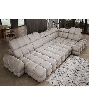 Narożnik wolnostojący TOLLO układ-U Prawy Elektryczna regulacja Tkanina SOLAR 16