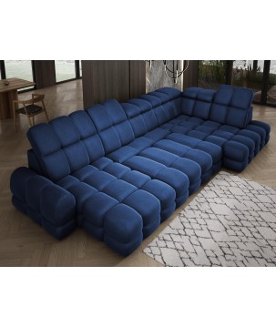 Narożnik wolnostojący TOLLO układ-U Prawy Elektryczna regulacja Tkanina SOLAR 79