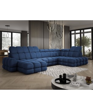 Narożnik wolnostojący TOLLO układ-U Prawy Elektryczna regulacja Tkanina SOLAR 79