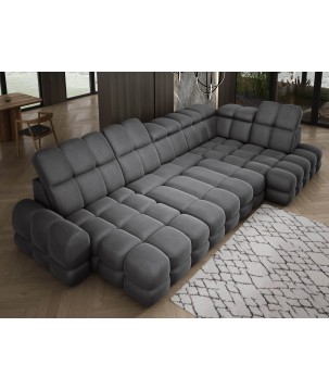 Narożnik wolnostojący TOLLO układ-U Prawy Elektryczna regulacja Tkanina SOLAR 96