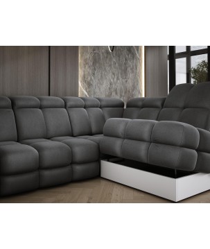 Narożnik wolnostojący TOLLO układ-U Prawy Elektryczna regulacja Tkanina SOLAR 96