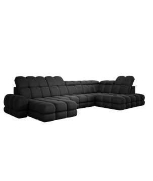 Narożnik wolnostojący TOLLO układ-U Prawy Elektryczna regulacja Tkanina SOLAR 99