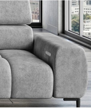 Narożnik wolnostojący PLAZA układ Prawy w tkaninie MONOLITH 84