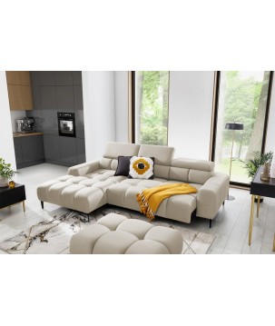 Narożnik wolnostojący PLAZA układ Lewy w tkaninie SOLAR 03