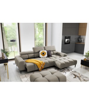 Narożnik wolnostojący PLAZA układ Prawy w tkaninie SOLAR 16