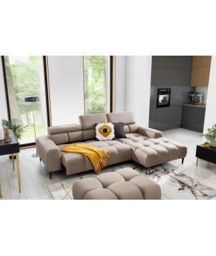 Narożnik wolnostojący PLAZA układ Prawy w tkaninie SOLAR 80