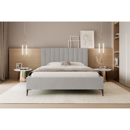 Łóżko Mona Slim III 140 Tkanina VELUTTO 15 stelaż metalowy