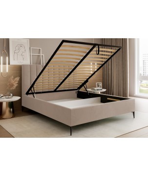 Nowoczesne Łóżko MonaSlim III z drewnianym stelażem