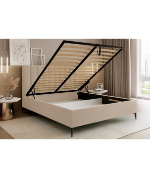 Nowoczesne Łóżko MonaSlim III z drewnianym stelażem