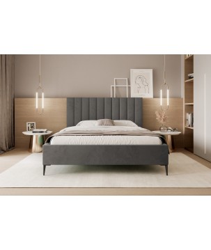 Łóżko Mona Slim III 140 Tkanina VELUTTO 18 stelaż drewniany