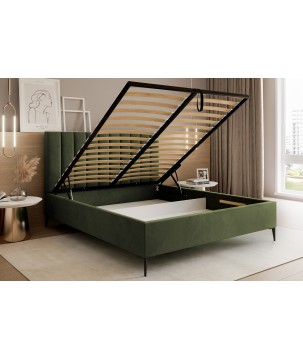 Nowoczesne Łóżko MonaSlim III z drewnianym stelażem