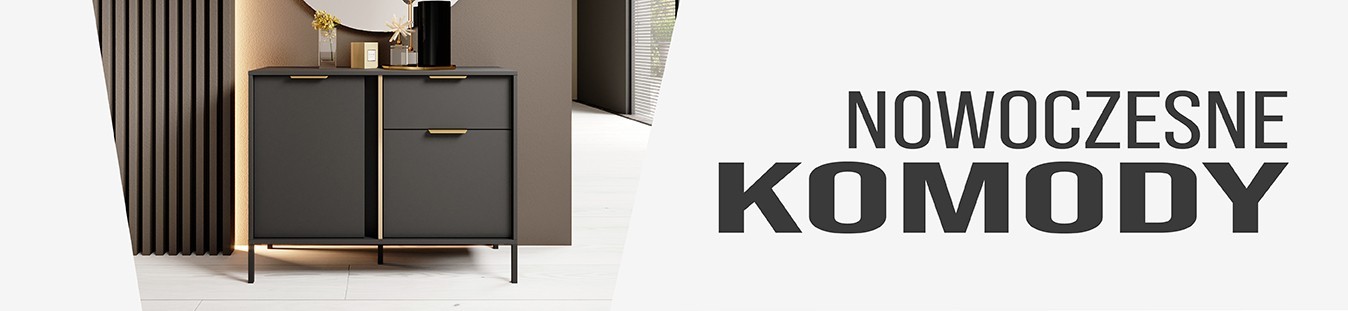 Komody wysokie i niskie, narożne, z szufladami na ubrania, na nóżkach, duże i małe, białe, szare, glamour, 120 cm - sklep internetowy Domo Home